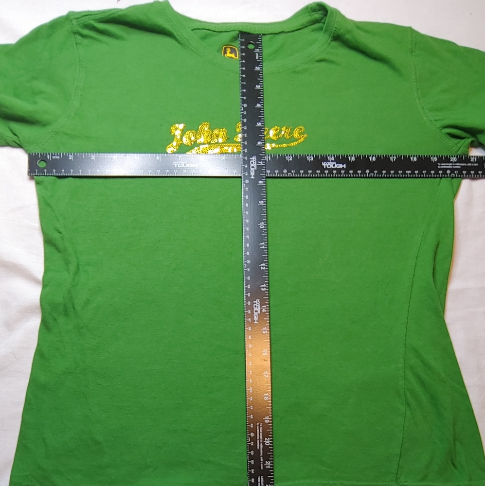 John Deer Gold Sequined Logo Tee Large - Picture 7 of 7